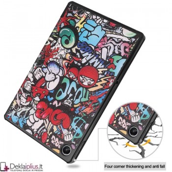 Dirbtinės odos atverčiamas dėklas - Grafiti (Lenovo tab m10 plus 10.6 (3rd gen) (TB128XU-ZAAJ0145PL-ZAAN0113SE) Dirbtinės odos atverčiamas dėklas - Grafiti (Lenovo tab m10 plus 10.6 (3rd gen) (TB128XU-ZAAJ0145PL-ZAAN0113SE)